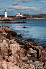 Portsmouth Harbor Lighthouse Guiding Ships